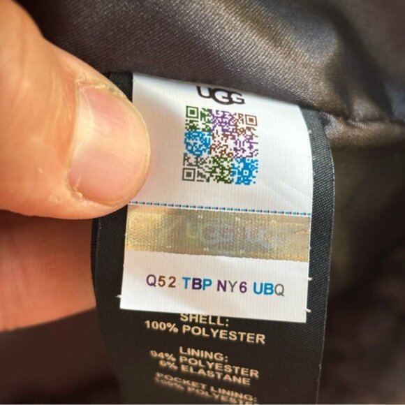 UGG Maeve Sherpa Teddy Jacket Women’s Medium Black Oversized Collar Full Zip NWT - Picture 9 of 10